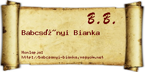 Babcsányi Bianka névjegykártya