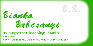 bianka babcsanyi business card